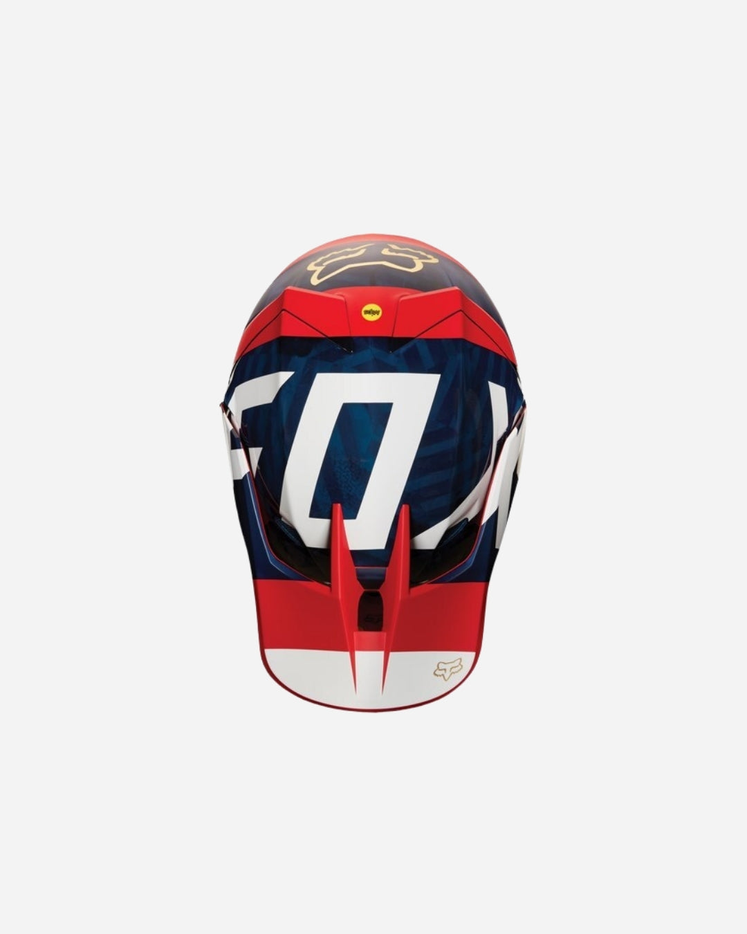 Casque Fox Racing V3 Preest - Bleu marine/Rouge