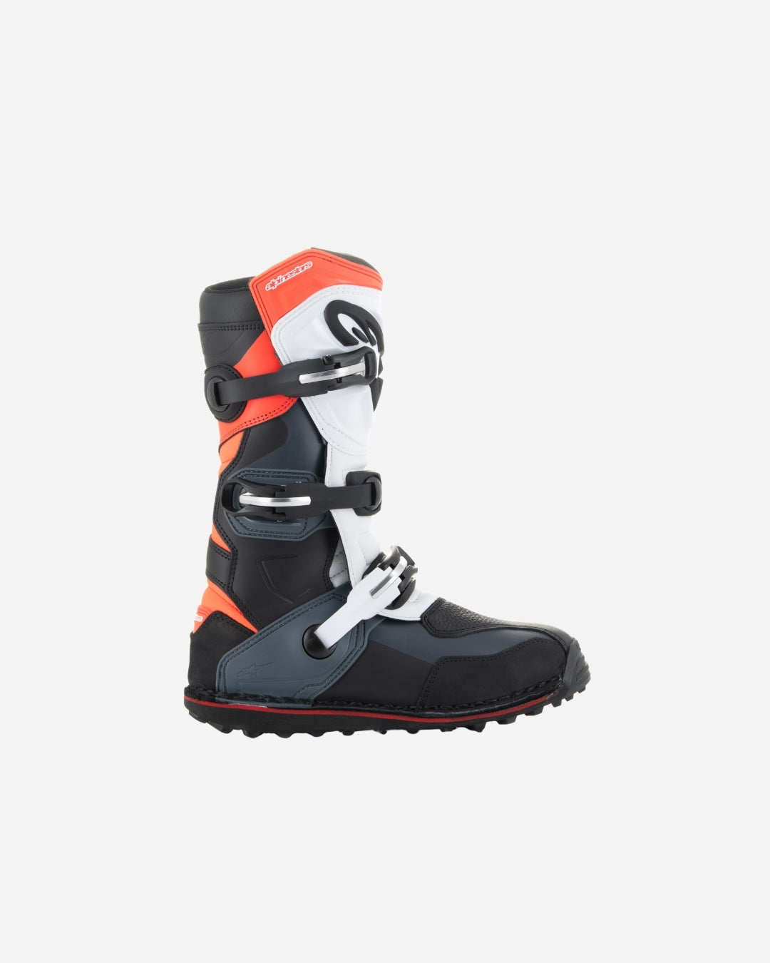 Alpinestars Tech T Stiefel – Schwarz/Grau/Fluoreszierendes Rot