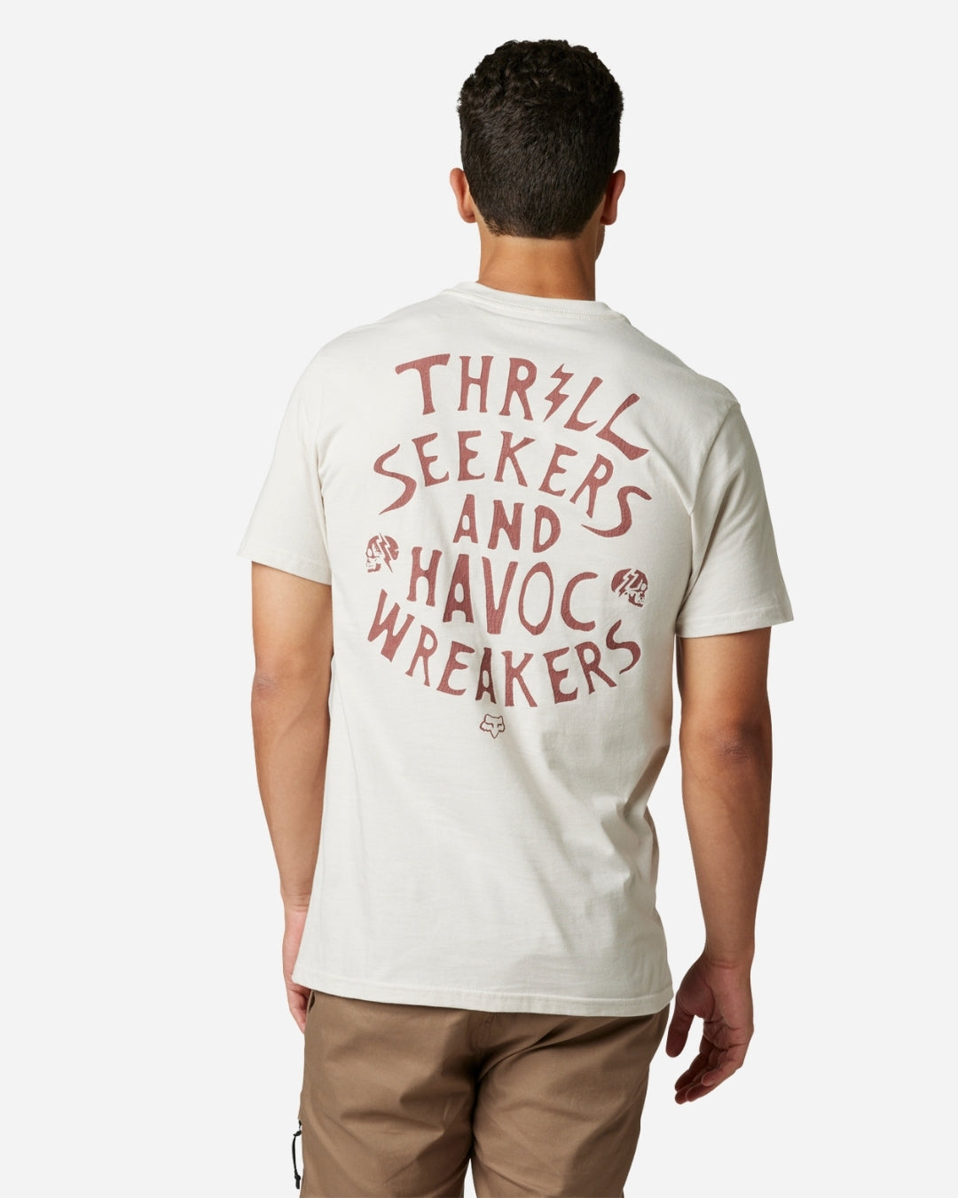 T-shirt Fox Racing No Contest manches courtes - Blanc vintage