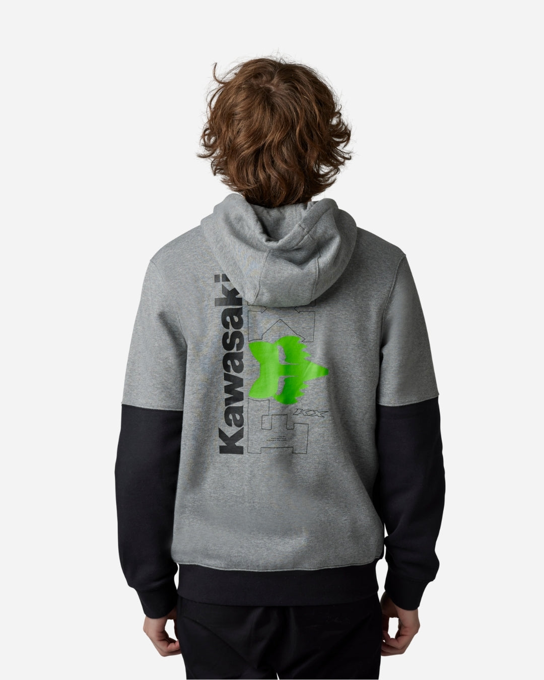 Sweat à capuche zippé Fox Racing x Kawi - Gris Chiné