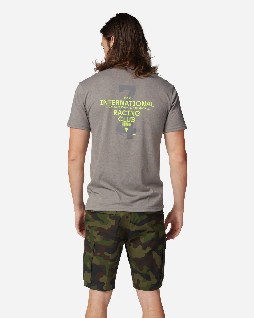 Fox Racing Kurzarm-T-Shirt mit Nummernaufdruck – Heather Graphite