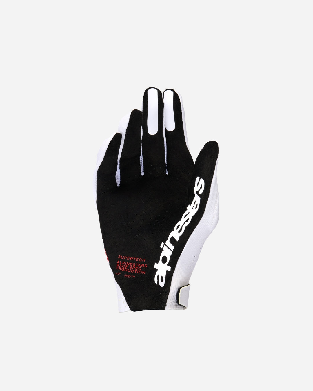 Gants Alpinestars Supertech Mx - Blanc/Noir/Rouge feu