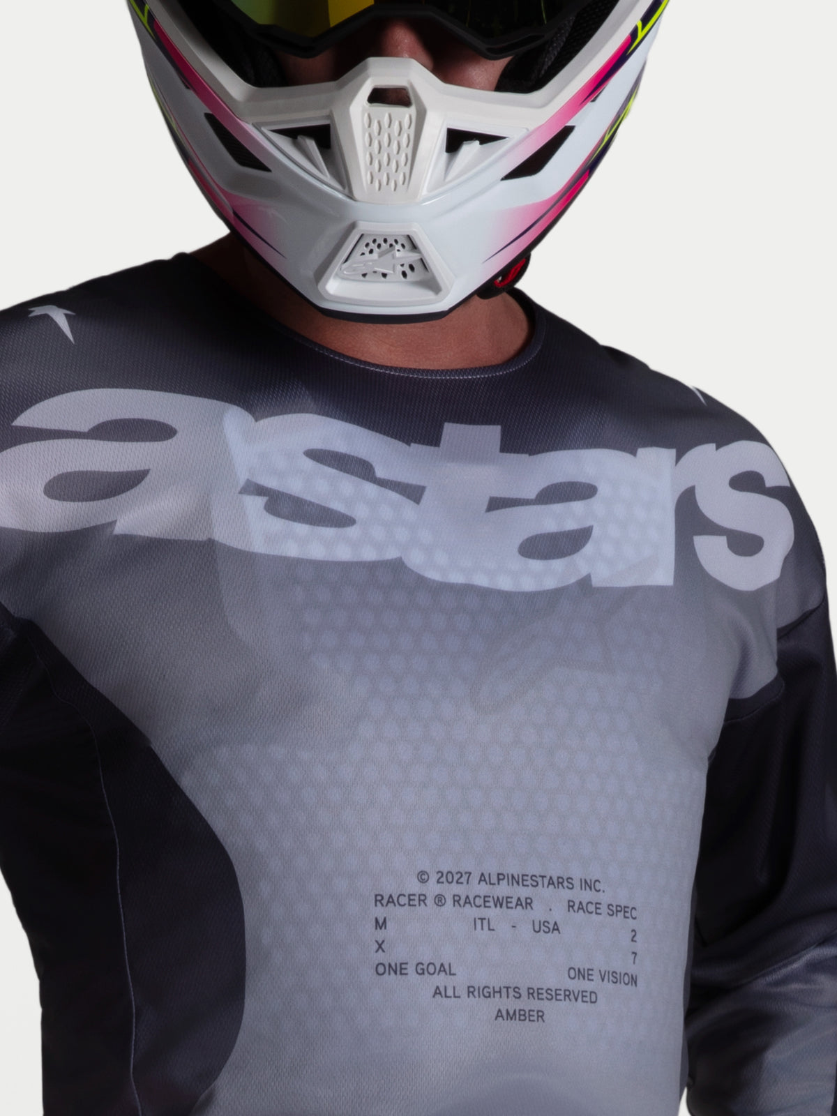 Maillot Alpinestars Racer Amber - Gris pierre/Gris froid/Lilas clair