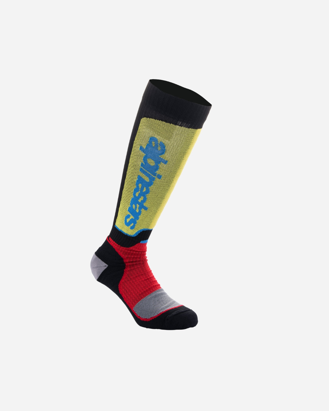 Alpinestars MX Plus Long Socks - Black/Red/Light Blue