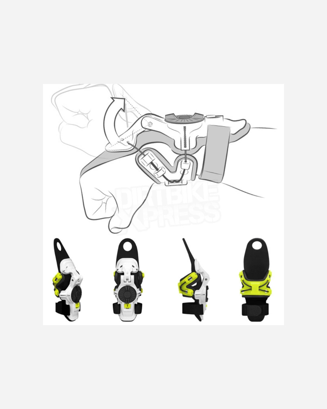 Attelle poignet Mobius X8 - Blanc/Jaune