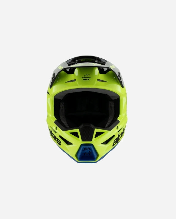 Casque enfant Alpinestars Supertech M3 Radium ece06 - Jaune Fluo/Noir/Bleu Brillant