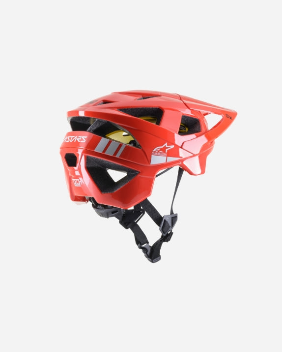 Casque Alpinestars Vector Tech A2Ece - Rouge Vif/Gris Clair Brillant