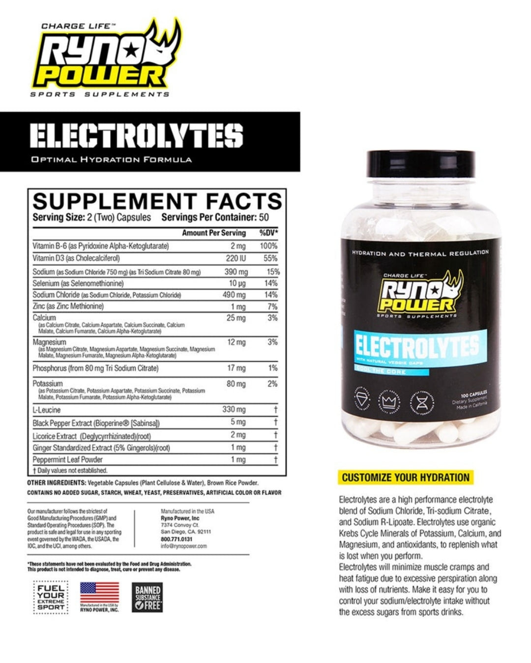 Complément Ryno Power Electrolytes