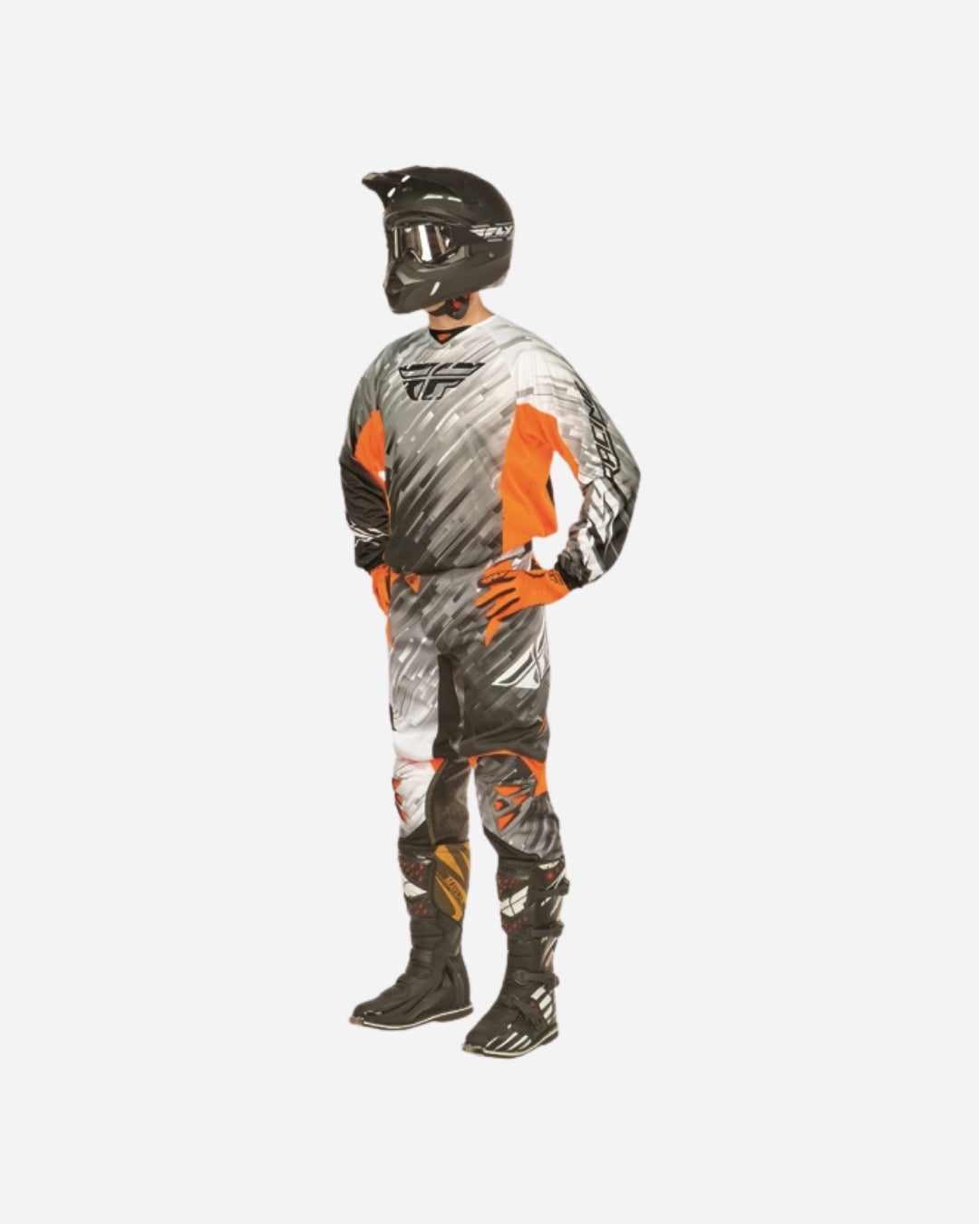 Maillot Fly Racing Kinetic Glitch - Noir/Blanc/Orange