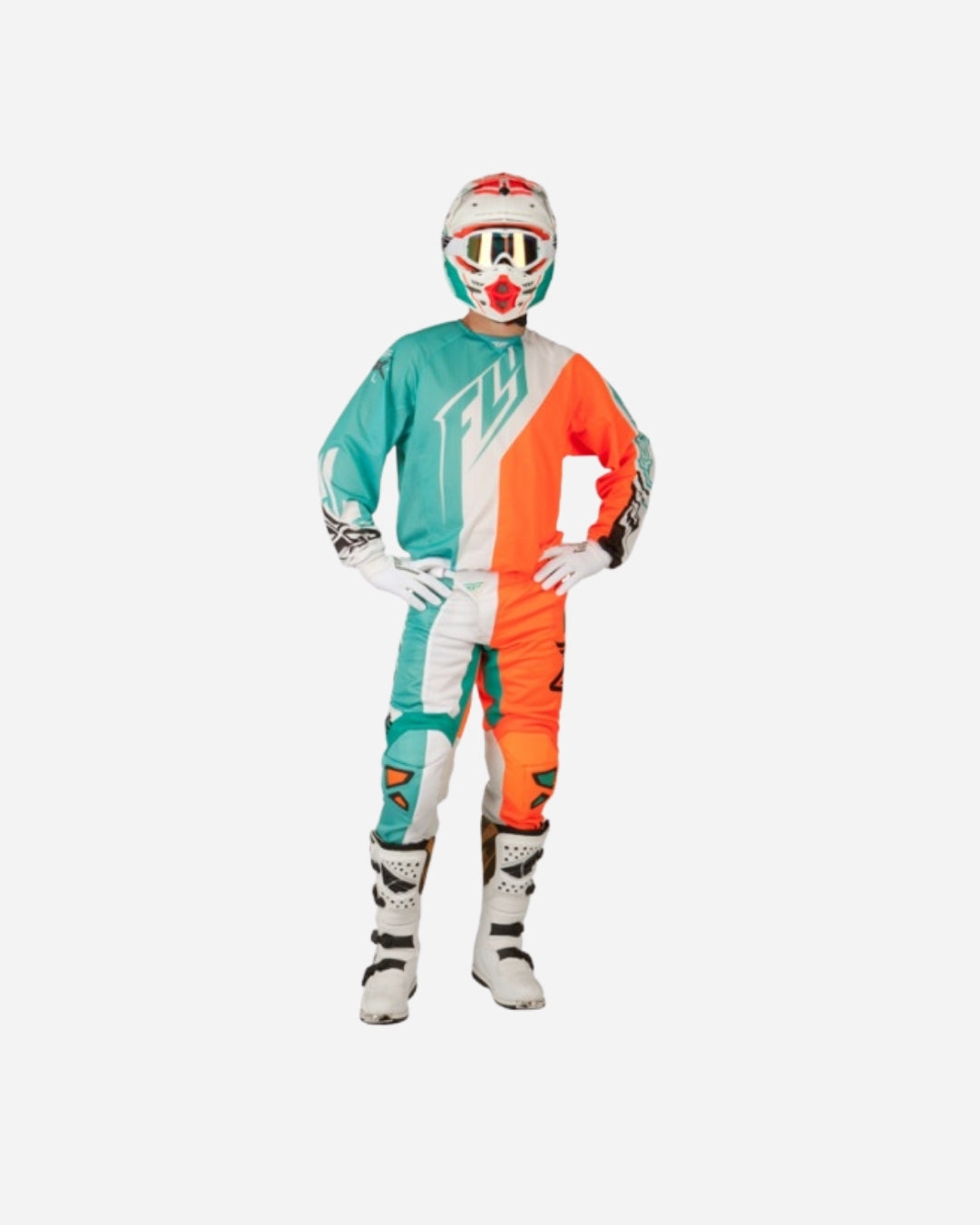 Maillot Fly Racing Kinetic Mesh - Bleu sarcelle/orange