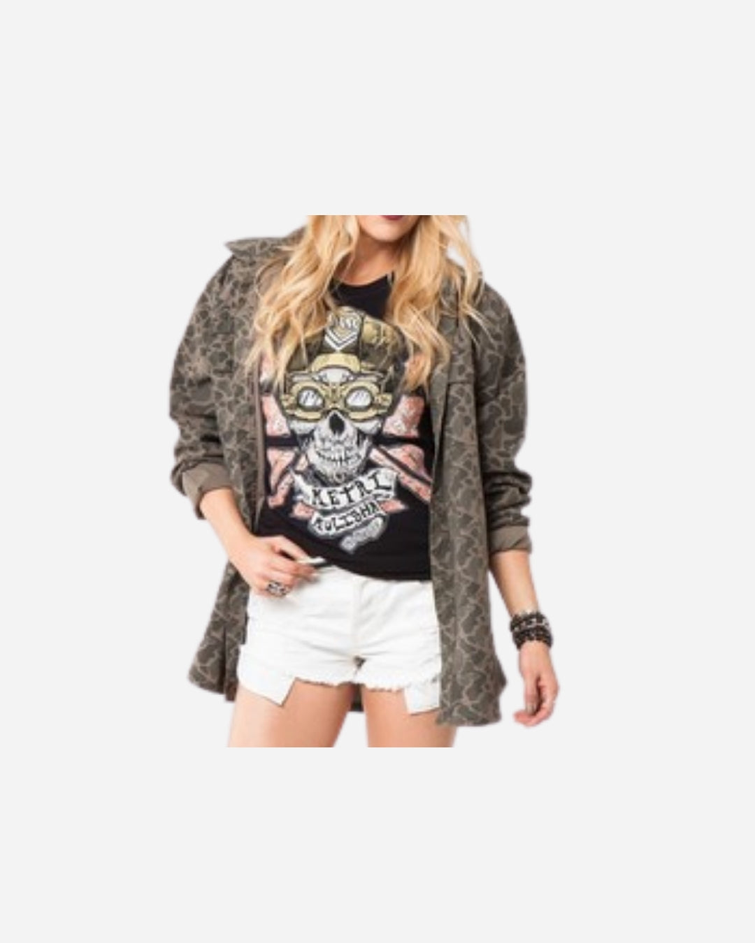 T-shirt Femme Metal Mulisha Biker Punk - Noir