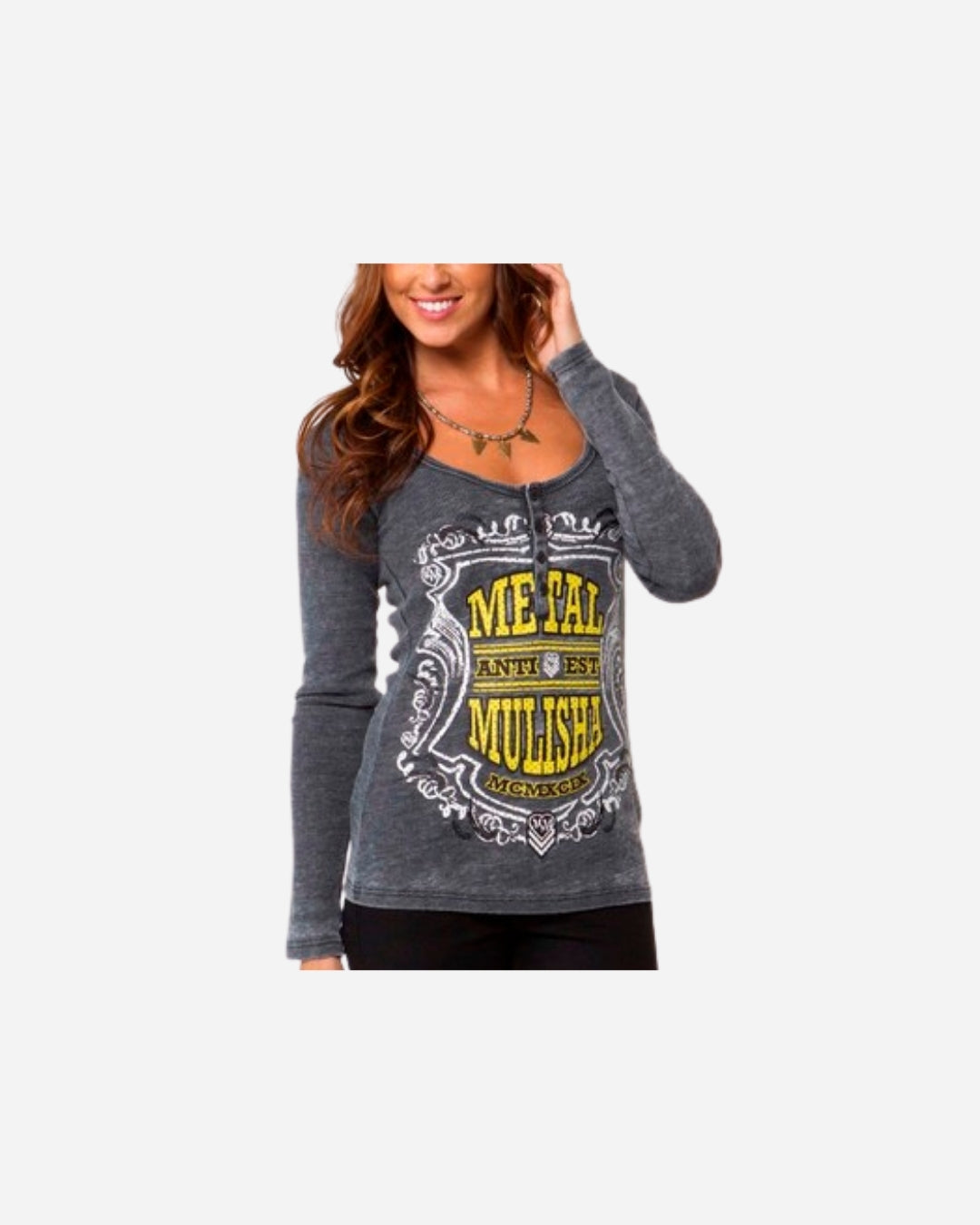 T-shirt Femme Metal Mulisha Score manches longues - Noir