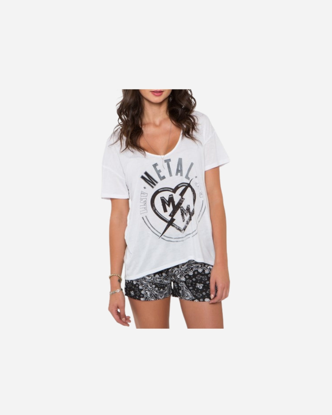 T-shirt Femme Metal Mulisha Grungy - Blanc