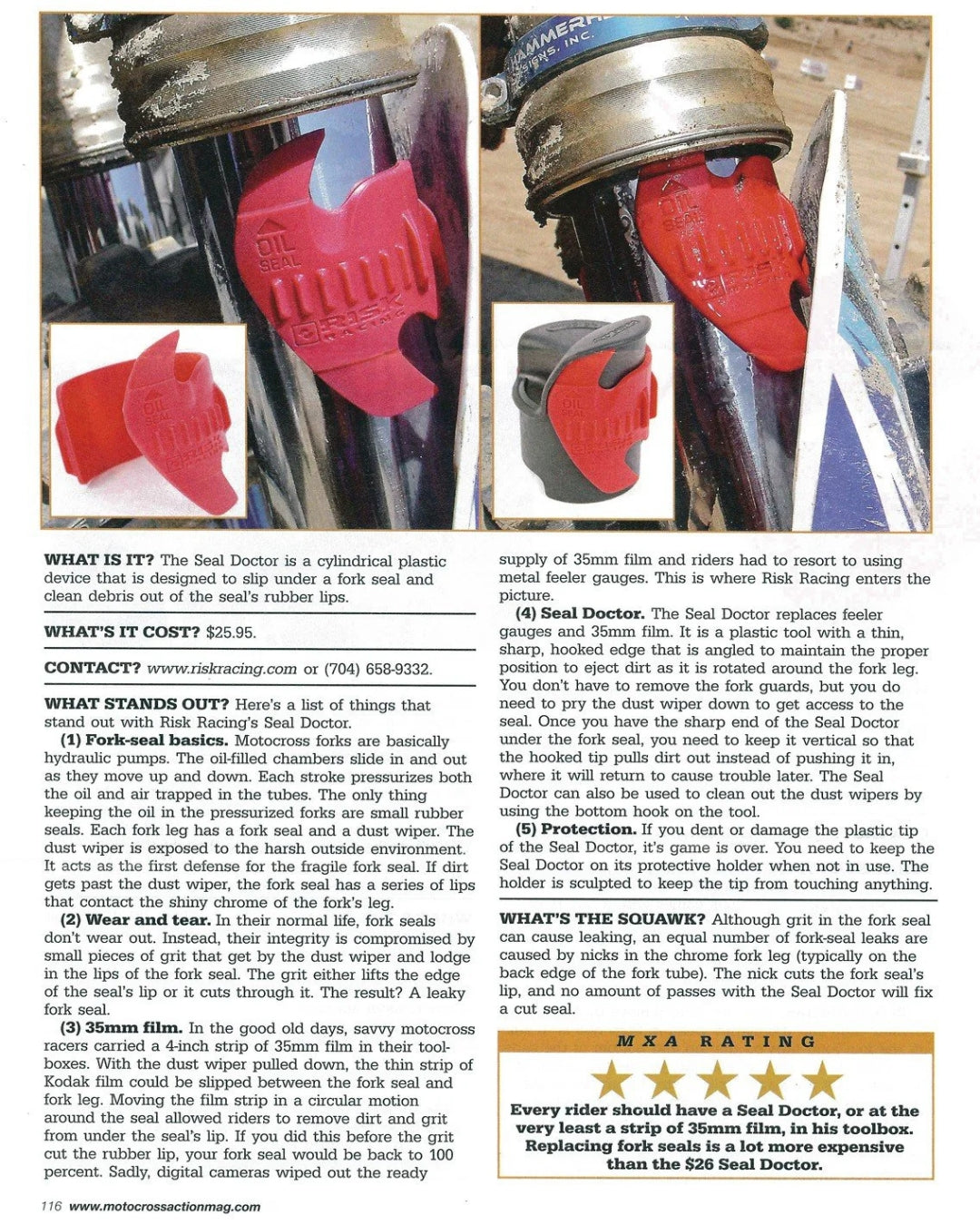 Outil de réparation de joints de fourche Risk Racing Seal Doctor