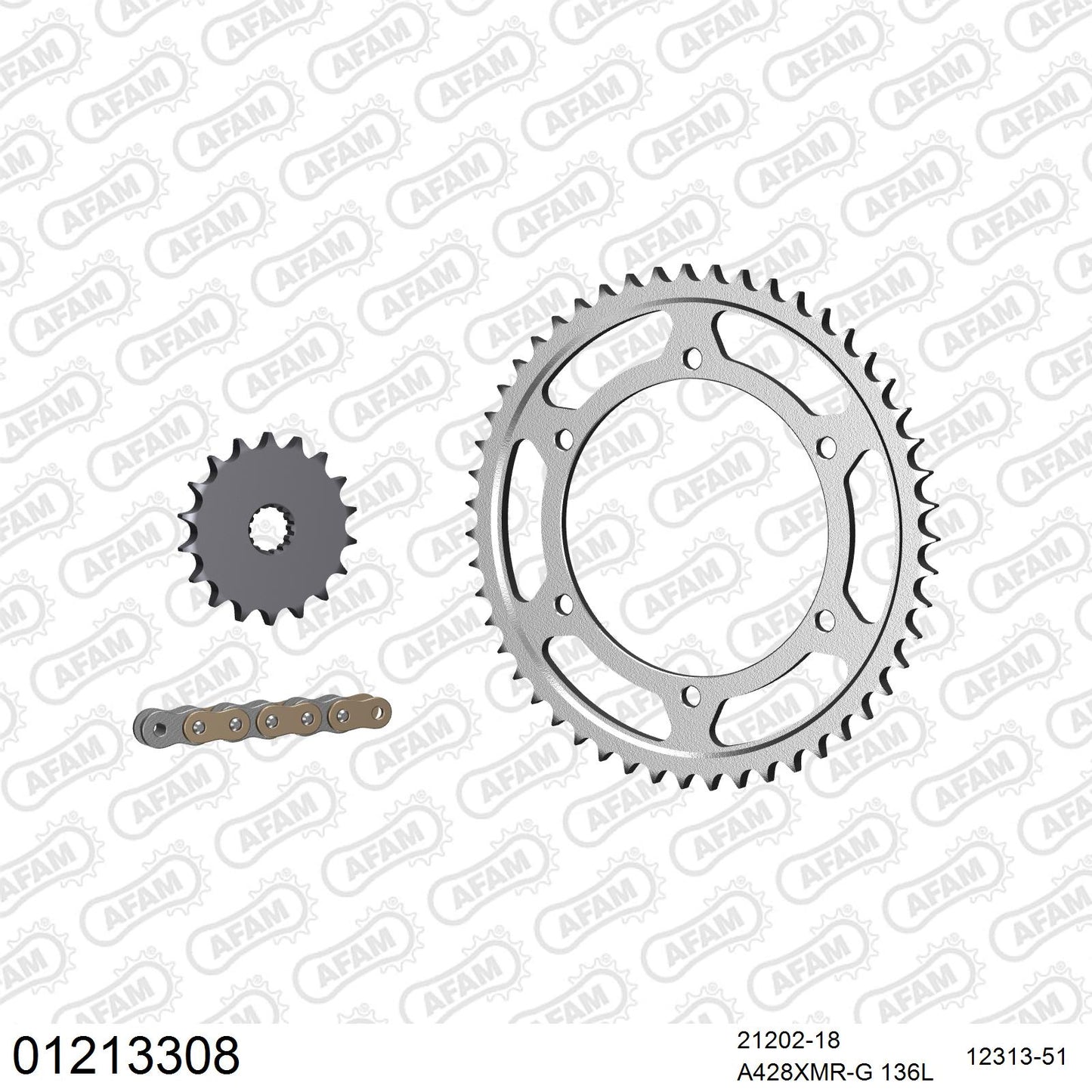 Chaîne AFAM 428 OR3/XMR - 136 maillons