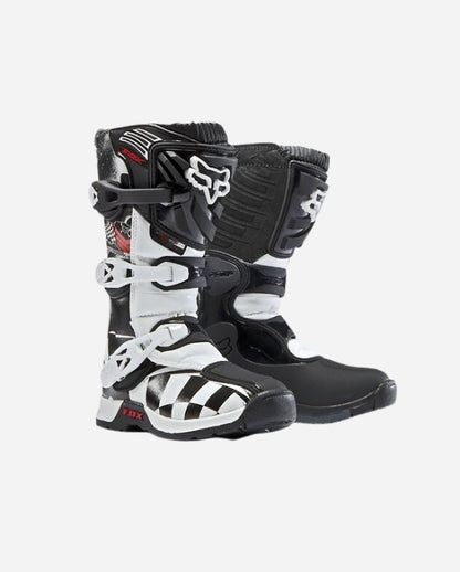 Bottes Fox Racing Comp 5 Enfant - Blanc/Noir