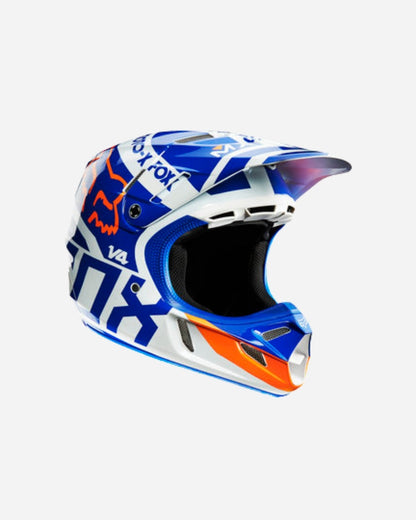 Casque Fox Racing V4 Intake - Bleu/Blanc