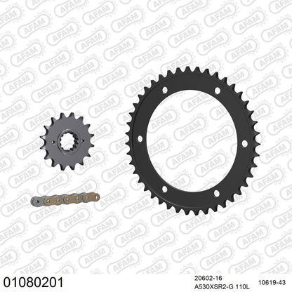 Kit chaîne AFAM Honda VFR 800 VTEC (2002-2007)