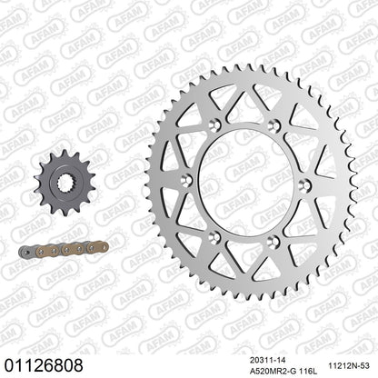 Kit chaîne AFAM aluminium Honda CR 250 (1990-1991)