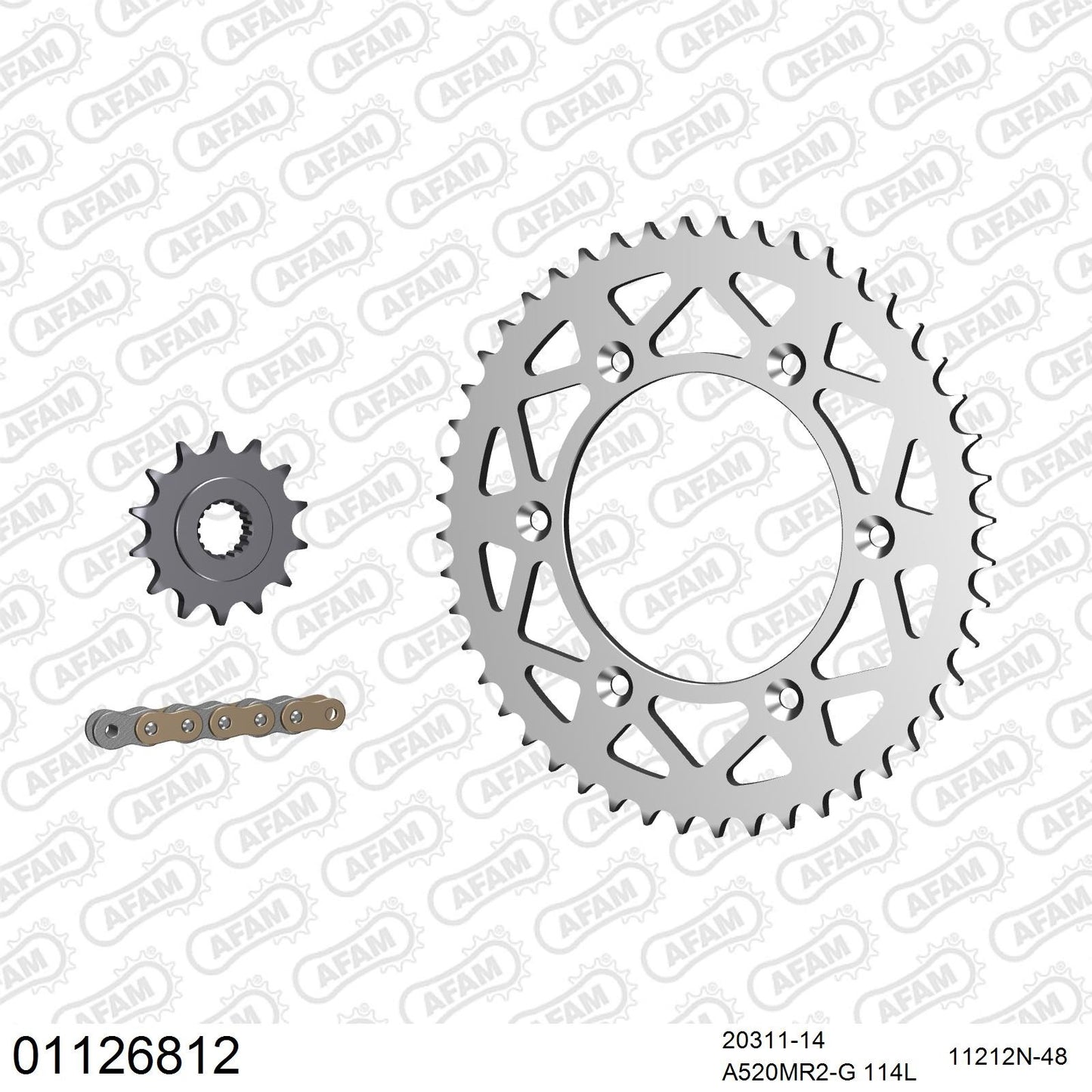 Kit chaîne AFAM aluminium Honda CR 250 (2002)