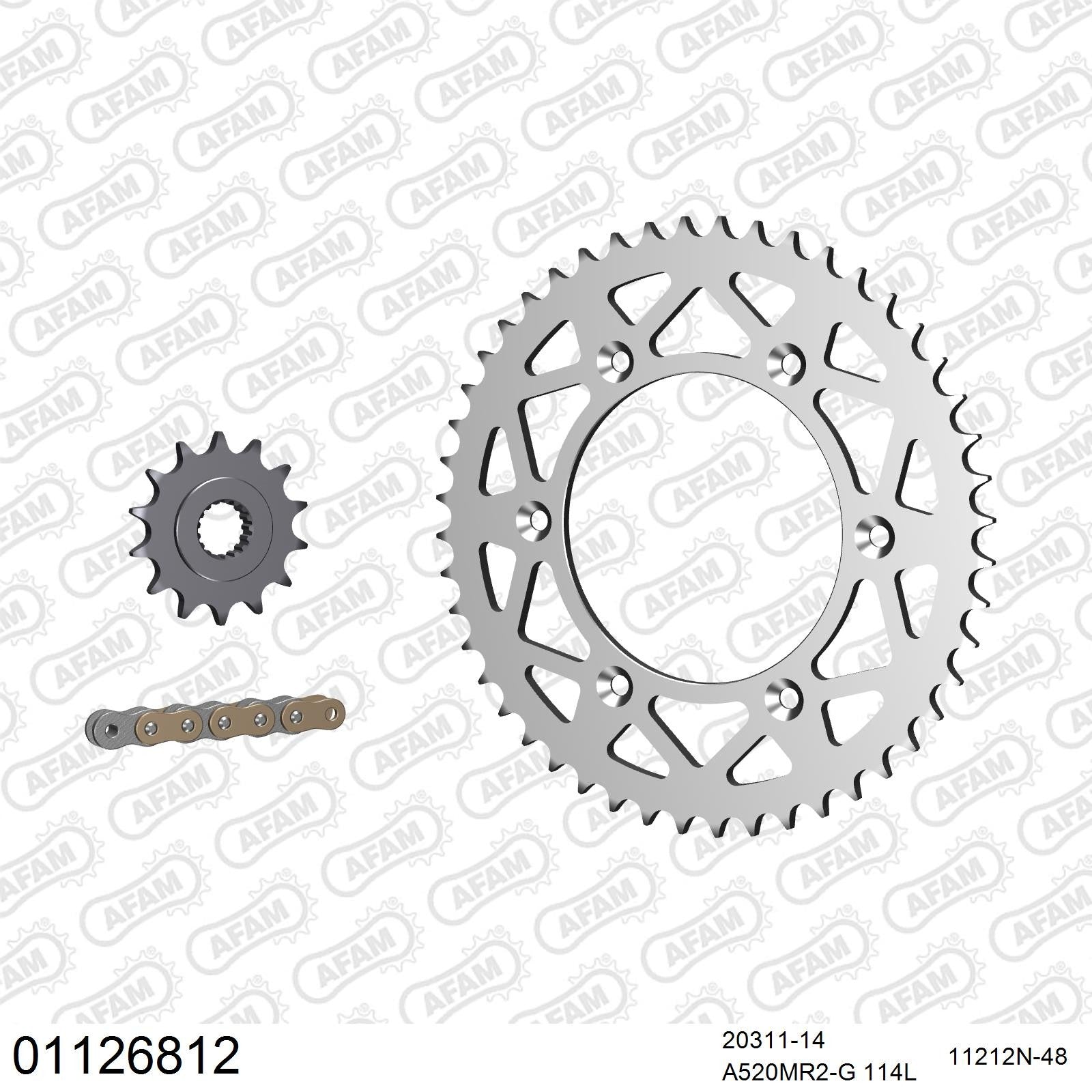 Kit chaîne AFAM aluminium Honda CR 250 (2002)
