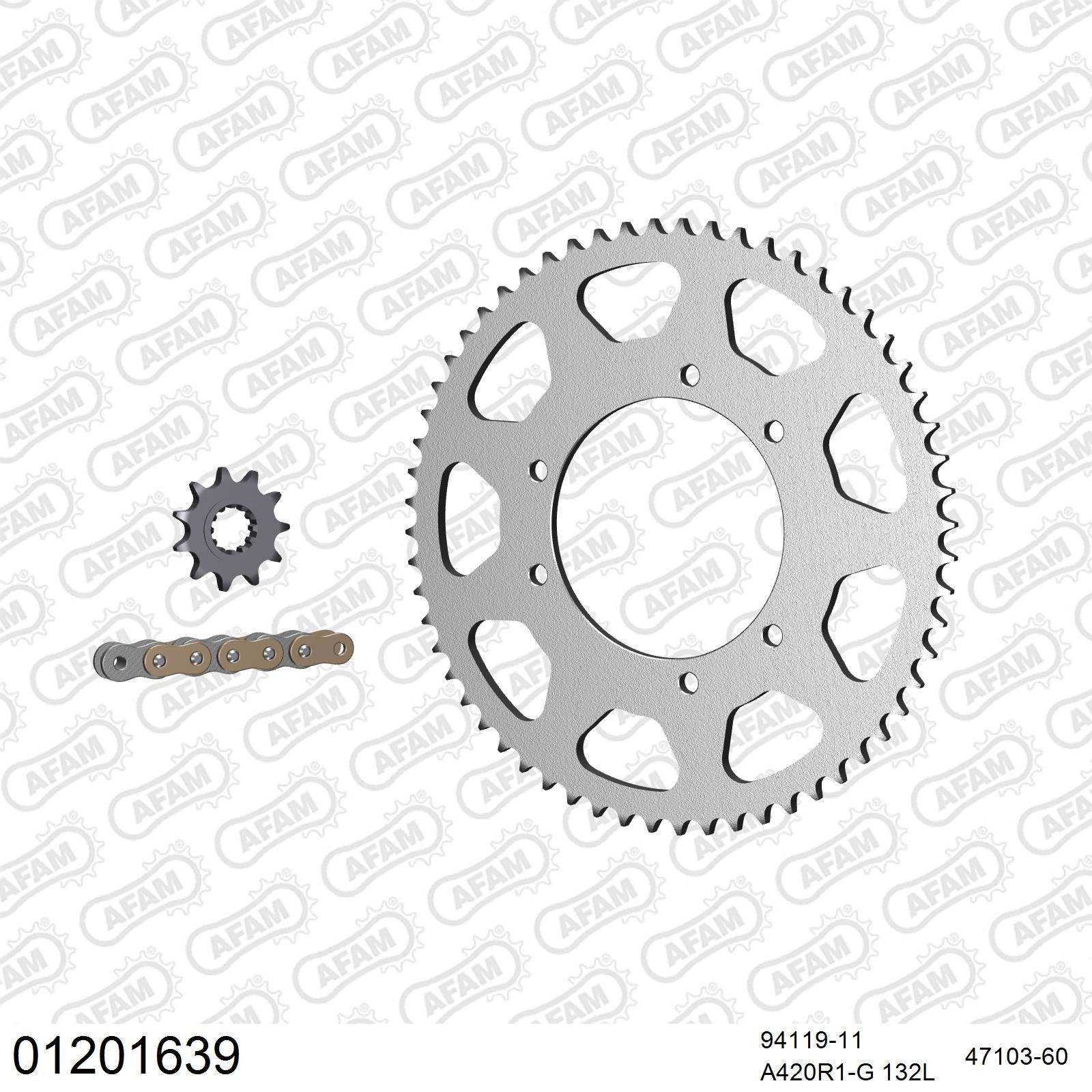 Kit chaîne AFAM Yamaha DT 50 X (2009-2013)