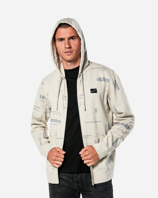 Sweat à capuche zippé Alpinestars Plenitude - Blanc