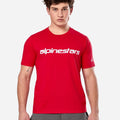 Maglietta Alpinestars Linear Wordmark 2.0 - Rosso/Bianco