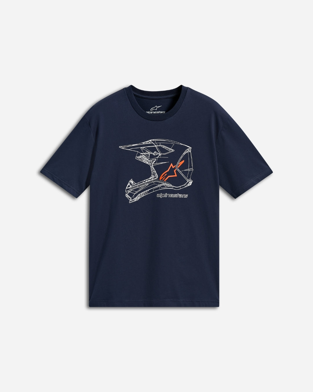 T-Shirt manches courtes Alpinestars MX Helmet CSF - Bleu marine