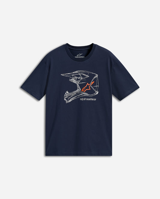 T-Shirt manches courtes Alpinestars MX Helmet CSF - Bleu marine