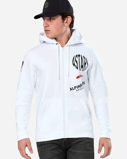 Sweat à capuche zippé Alpinestars Variegate - Blanc