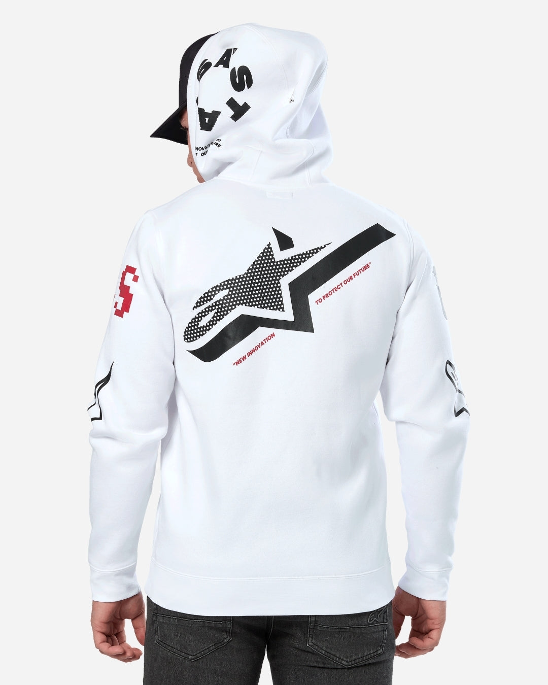 Sweat à capuche zippé Alpinestars Variegate - Blanc
