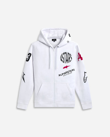 Sweat à capuche zippé Alpinestars Variegate - Blanc