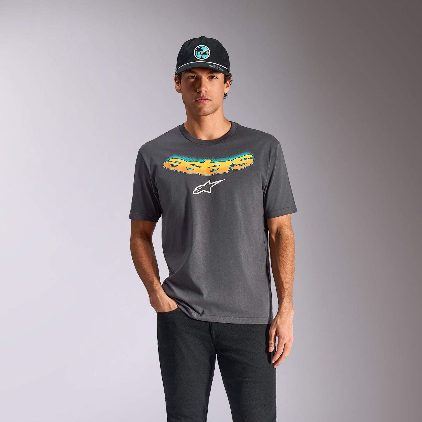 T-Shirt manches courtes Alpinestars Ellipsoid CSF - Gris charbon