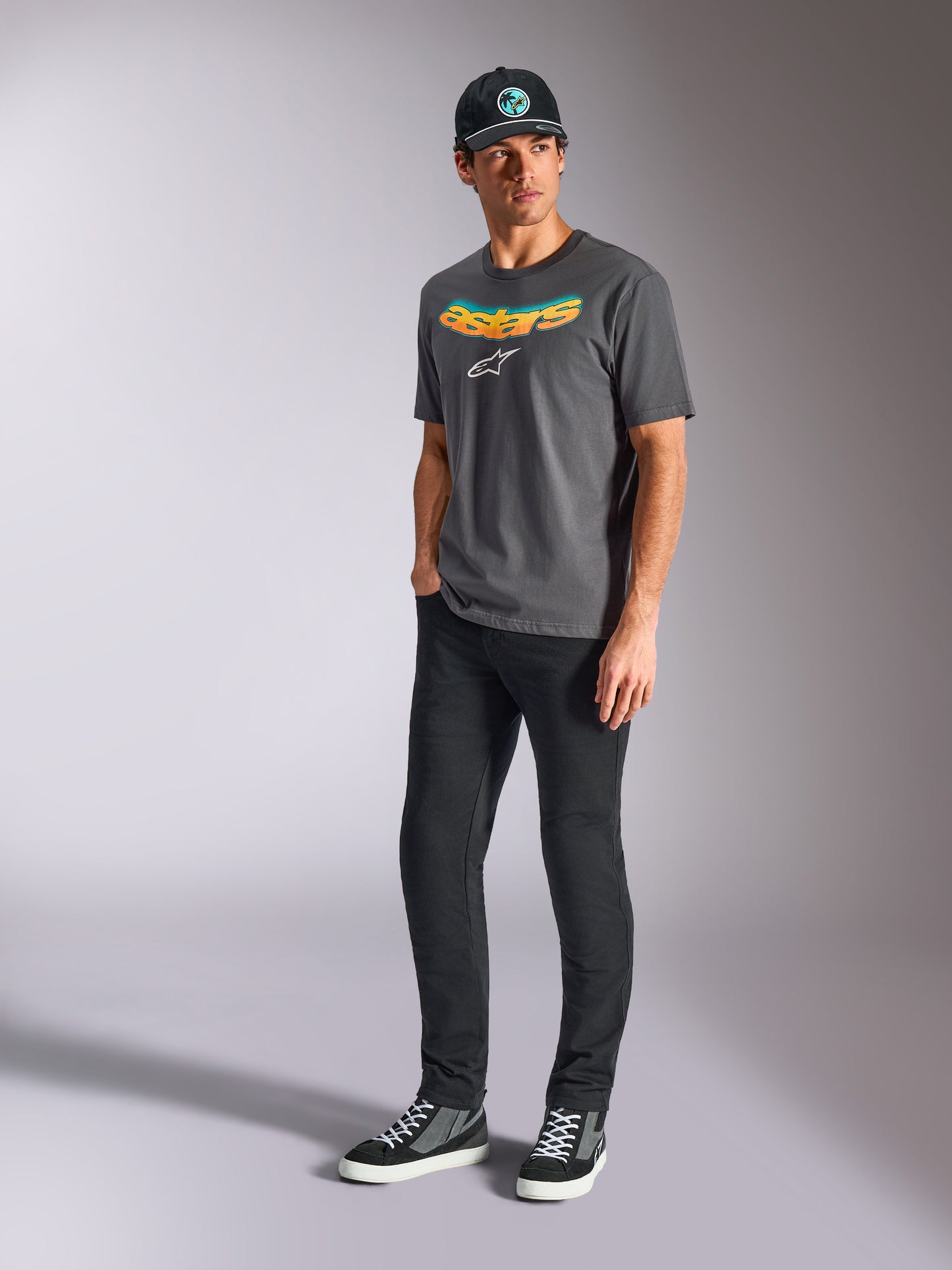 T-Shirt manches courtes Alpinestars Ellipsoid CSF - Gris charbon