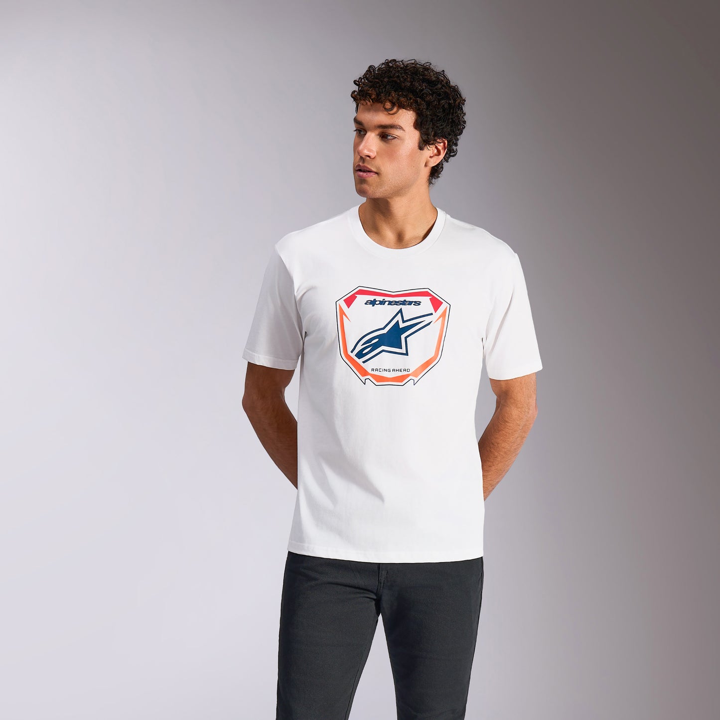 Maglietta a maniche corte Alpinestars Plate - Bianca