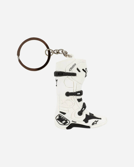 Alpinestars New Tech 10 Stiefel-Schlüsselanhänger – Weiß
