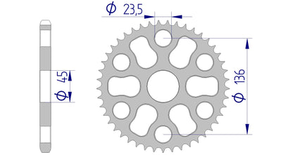 Couronne AFAM 12325 - 45 dents