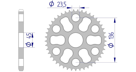 Couronne AFAM 12325 - 45 dents