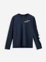T-shirt Alpinestars Trackside Ls Csf - Marine
