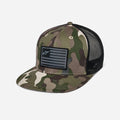 Cappellino da camionista piatto Alpinestars Flag - Verde/Nero mimetico