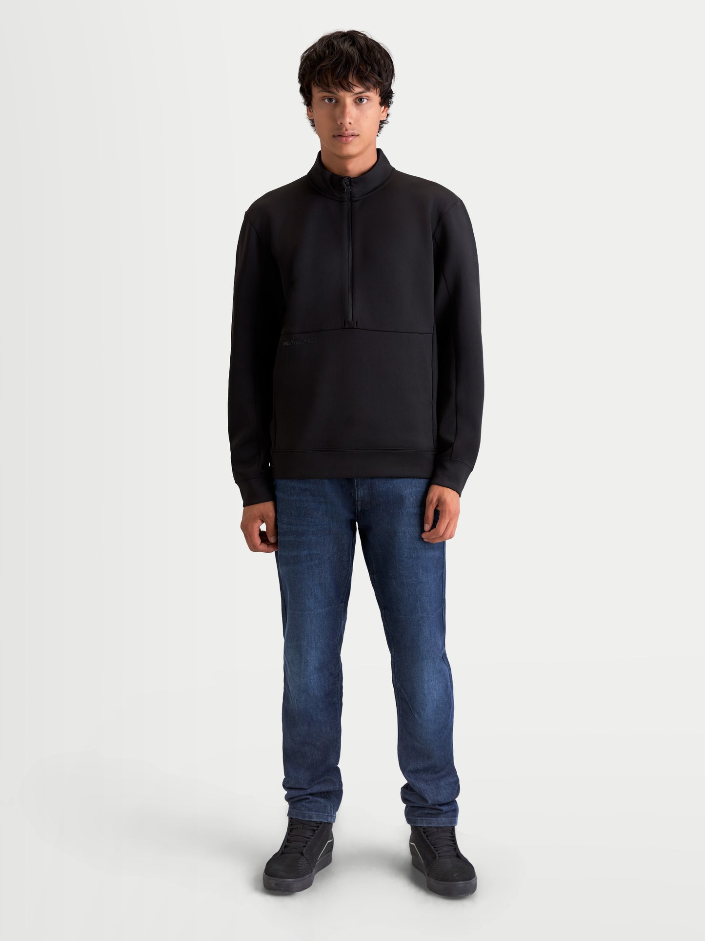 Felpa con mezza zip Alpinestars Apera - Nera