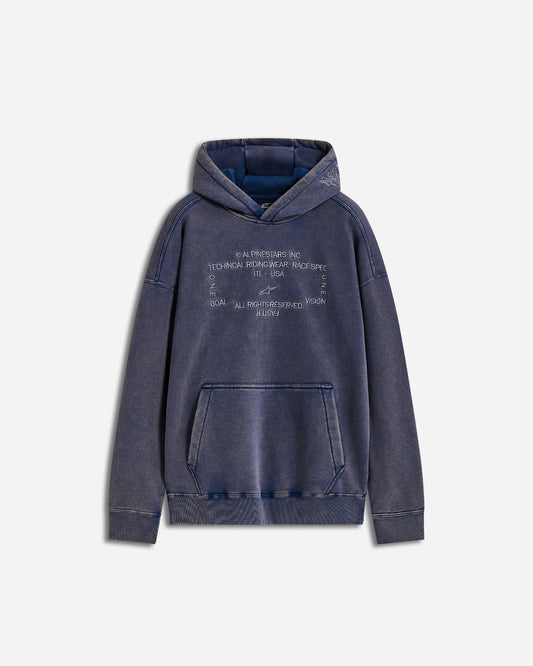 Sweat à capuche oversize délavé Alpinestars Infinite Washed - Bleu marine délavé