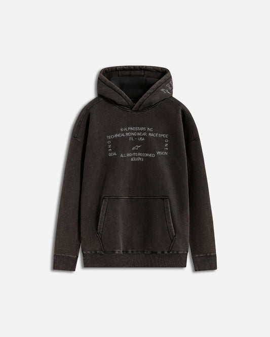 Sweat à capuche oversize délavé Alpinestars Infinite Washed - Noir délavé