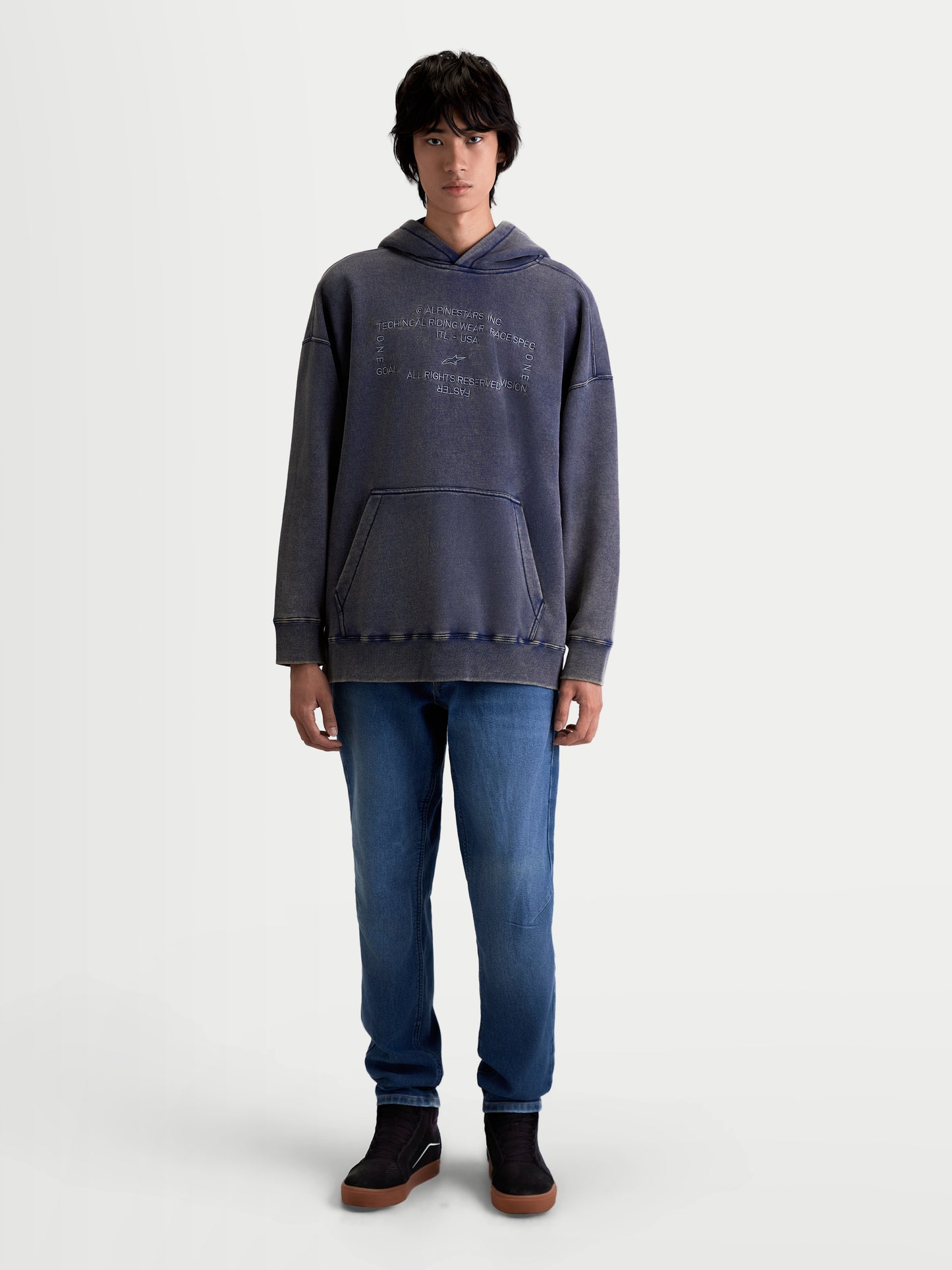 Alpinestars Infinite Washed Oversized Hoodie - Washed Navy