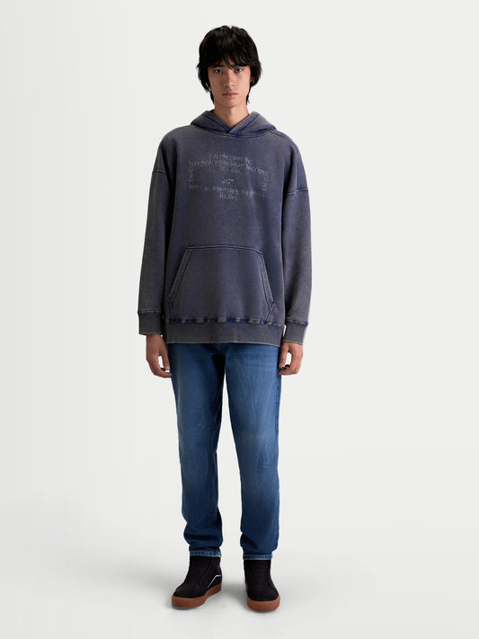 Felpa con cappuccio Alpinestars Infinite Washed Oversize - Blu navy lavato