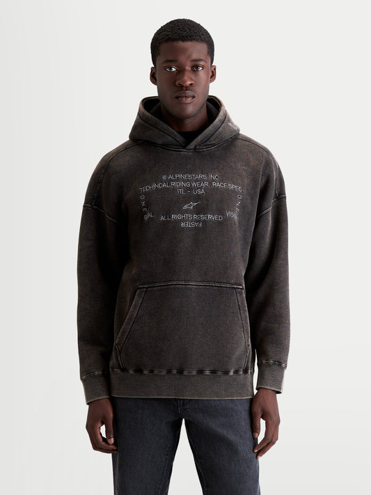 Felpa con cappuccio Alpinestars Infinite Washed Oversize - Nero lavato