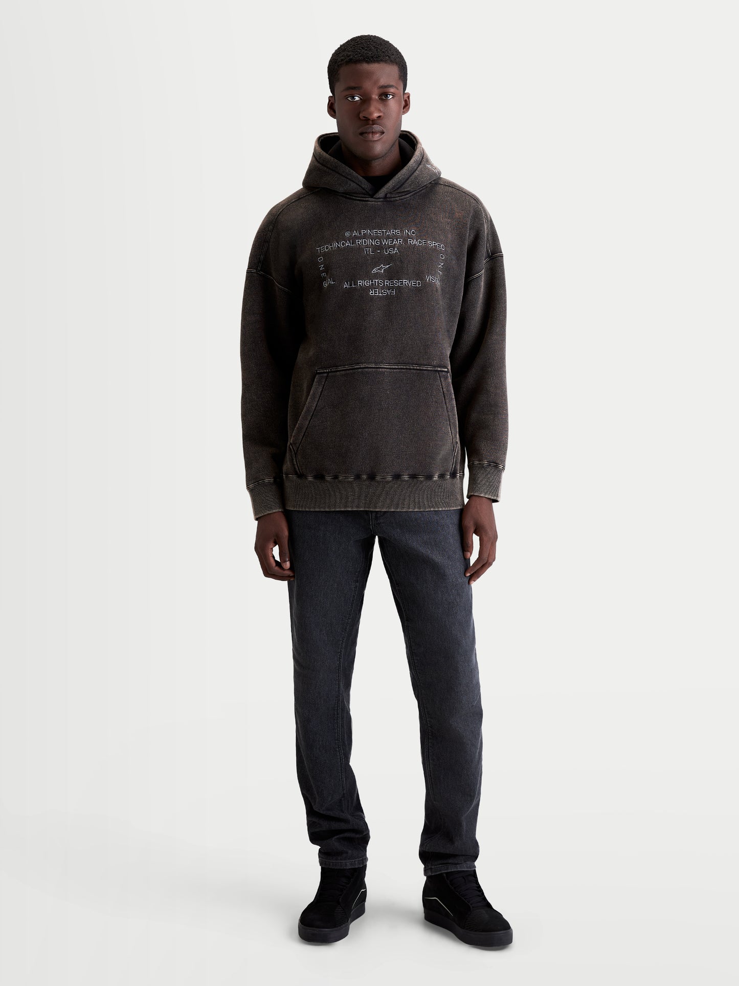 Alpinestars Infinite Washed Oversized Hoodie - Washed Schwarz