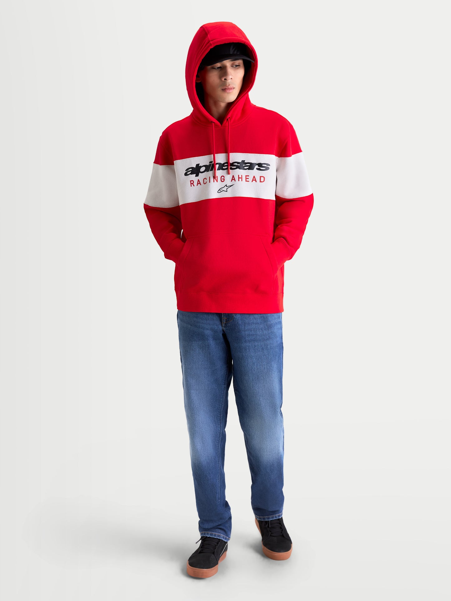 Sweat à capuche Alpinestars Cubic - Rouge/Gris ciment
