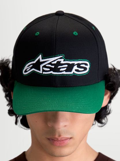 Alpinestars Retro Snapback Cap - Schwarz/Grün